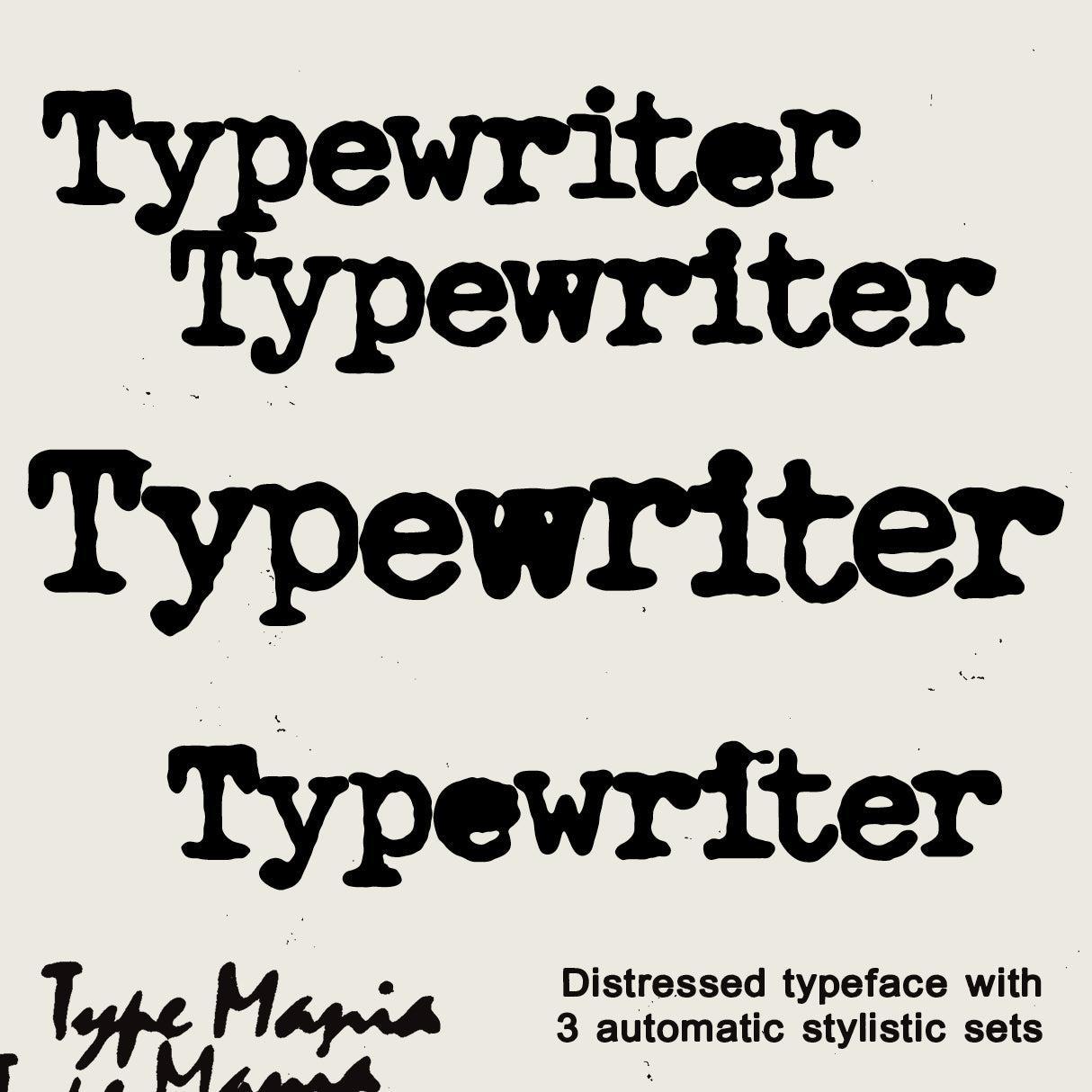 英文字体：复古仿旧斑驳墨迹渗透手写打字机效果封面海报设计字体 Typewriter TM – Distressed Typer（13578）