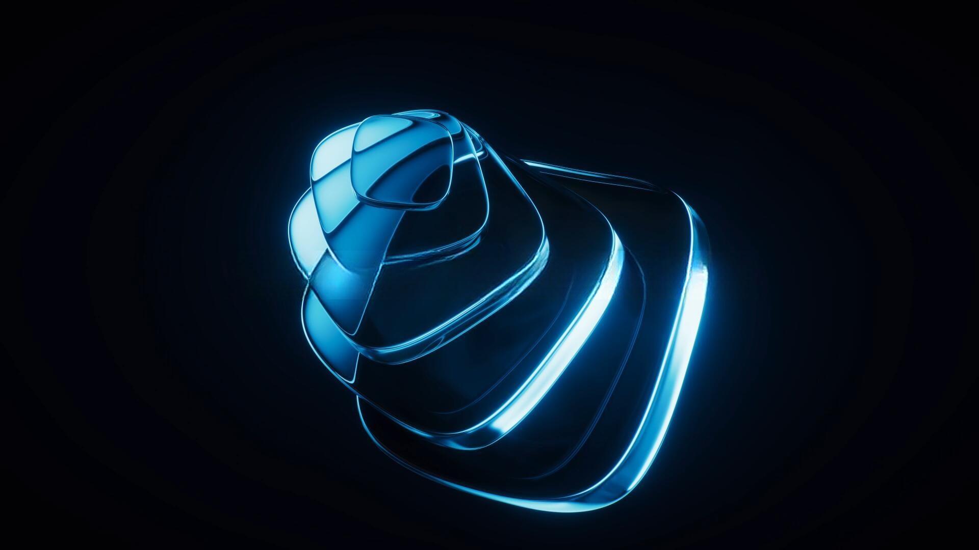 31个抽象艺术霓虹渐变几何3D水晶玻璃发光波浪缎面动态背景视频素材（13554）