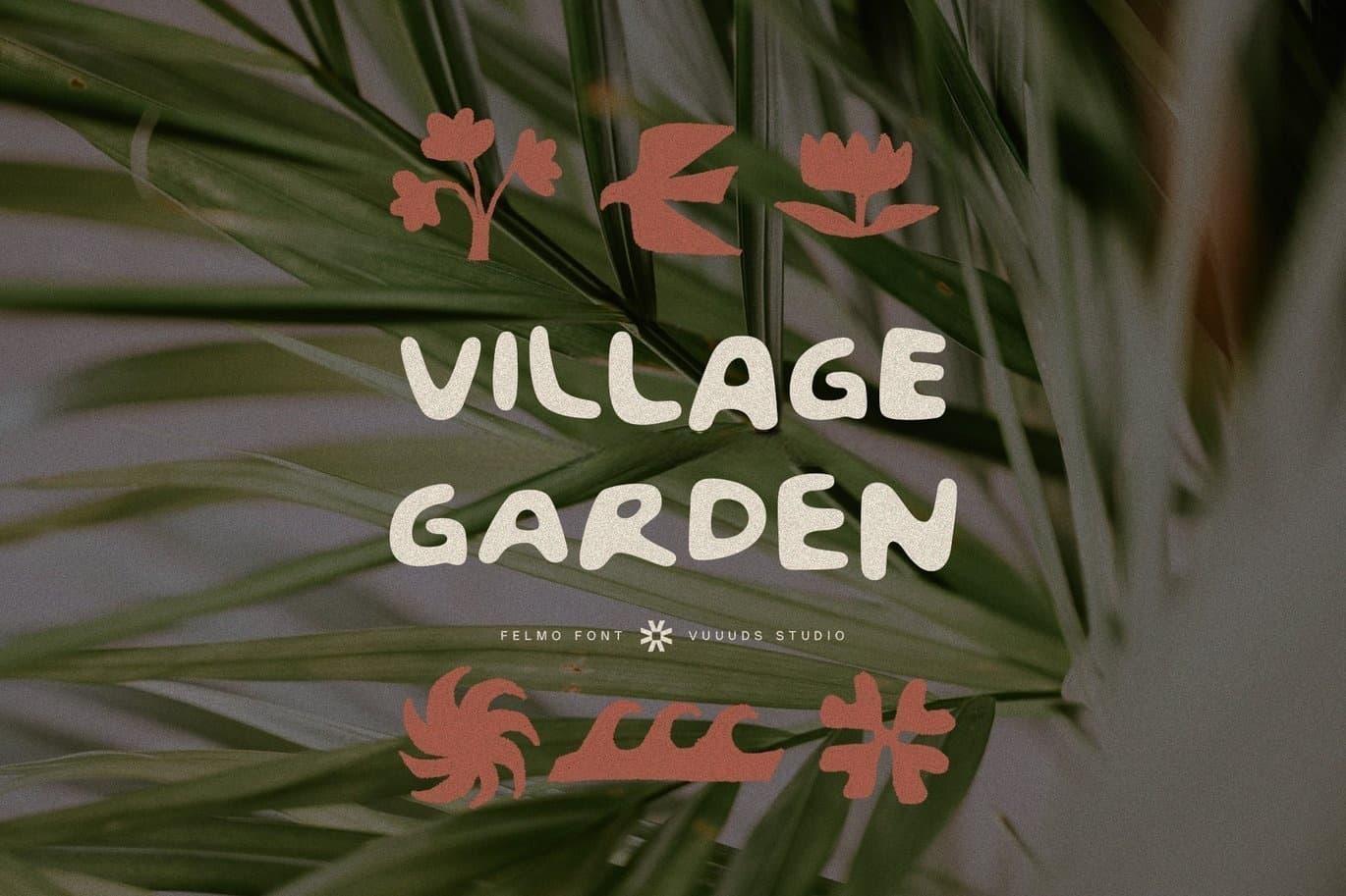 英文字体：复古俏皮厚实时髦磨损粗体logo标题无衬线封面海报设计装饰字体 felmo（13143）