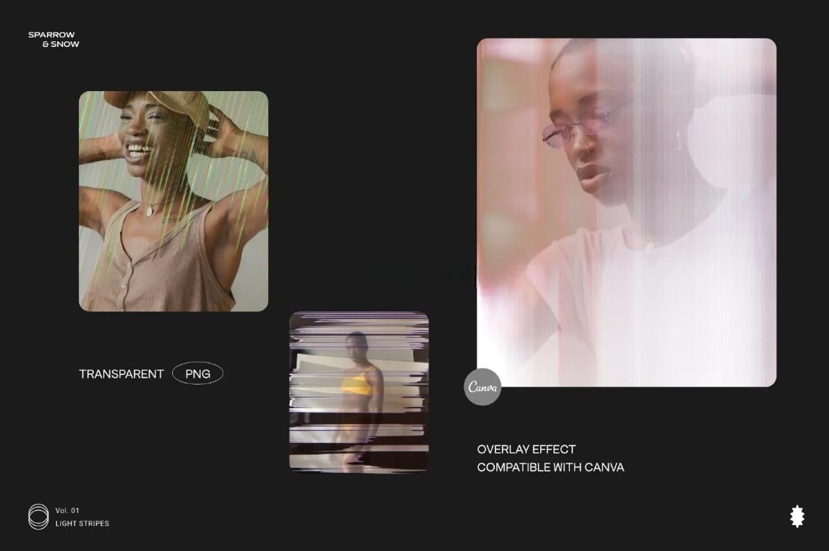 65种高分辨率线性霓虹浅色渐变条纹叠加背景纹理 Light Stripes Hi-Res Overlays & Textures（13610）