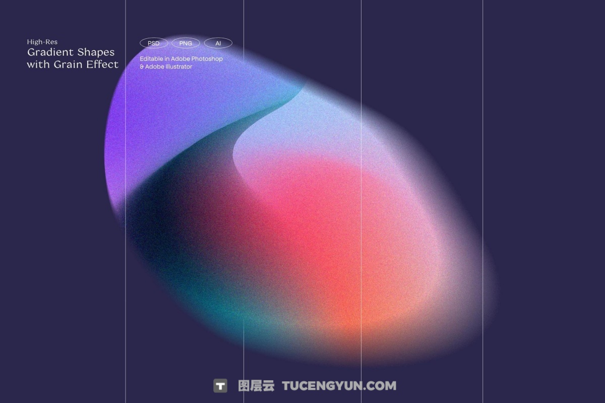 90款复古抽象艺术弥散光渐变散射AI矢量背景图形设计套装 Angeles – Retro Gradients & Shape（13406）
