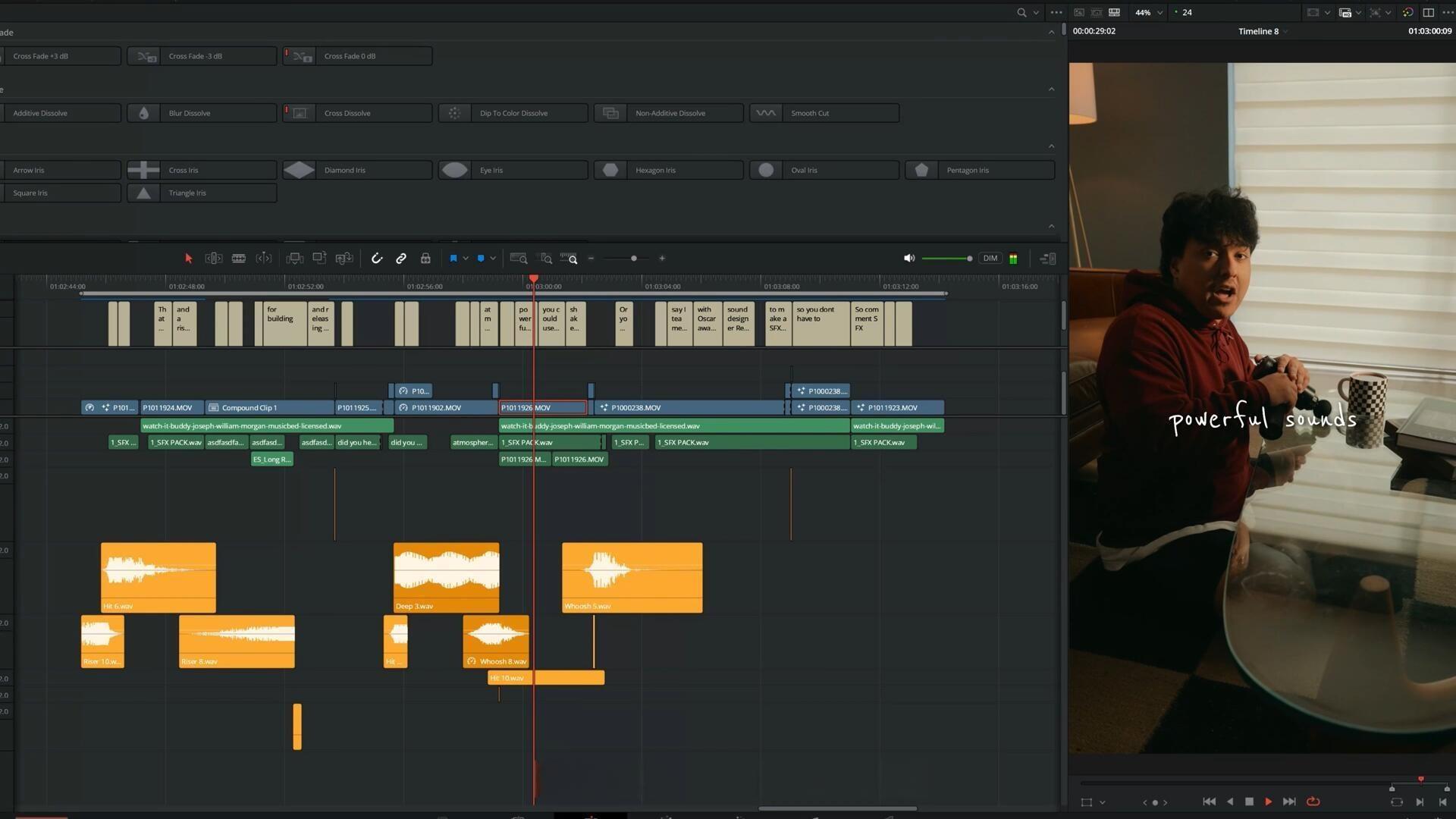100个奥斯卡短片剪辑呼啸、上升、慢动作、冲击电影广告旅拍氛围转场音效素材 Cesar Lorca – Rough Cut – SFX Pack（13051）