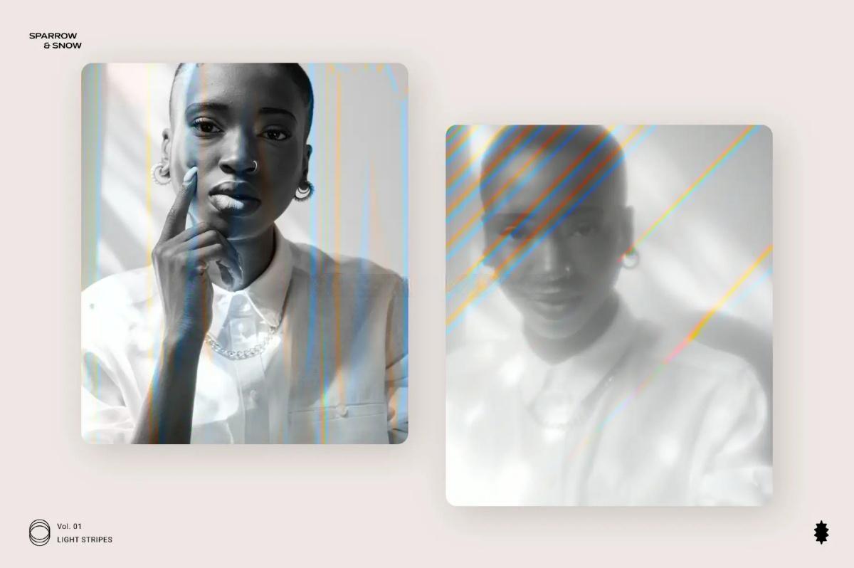 65种高分辨率线性霓虹浅色渐变条纹叠加背景纹理 Light Stripes Hi-Res Overlays & Textures（13610）