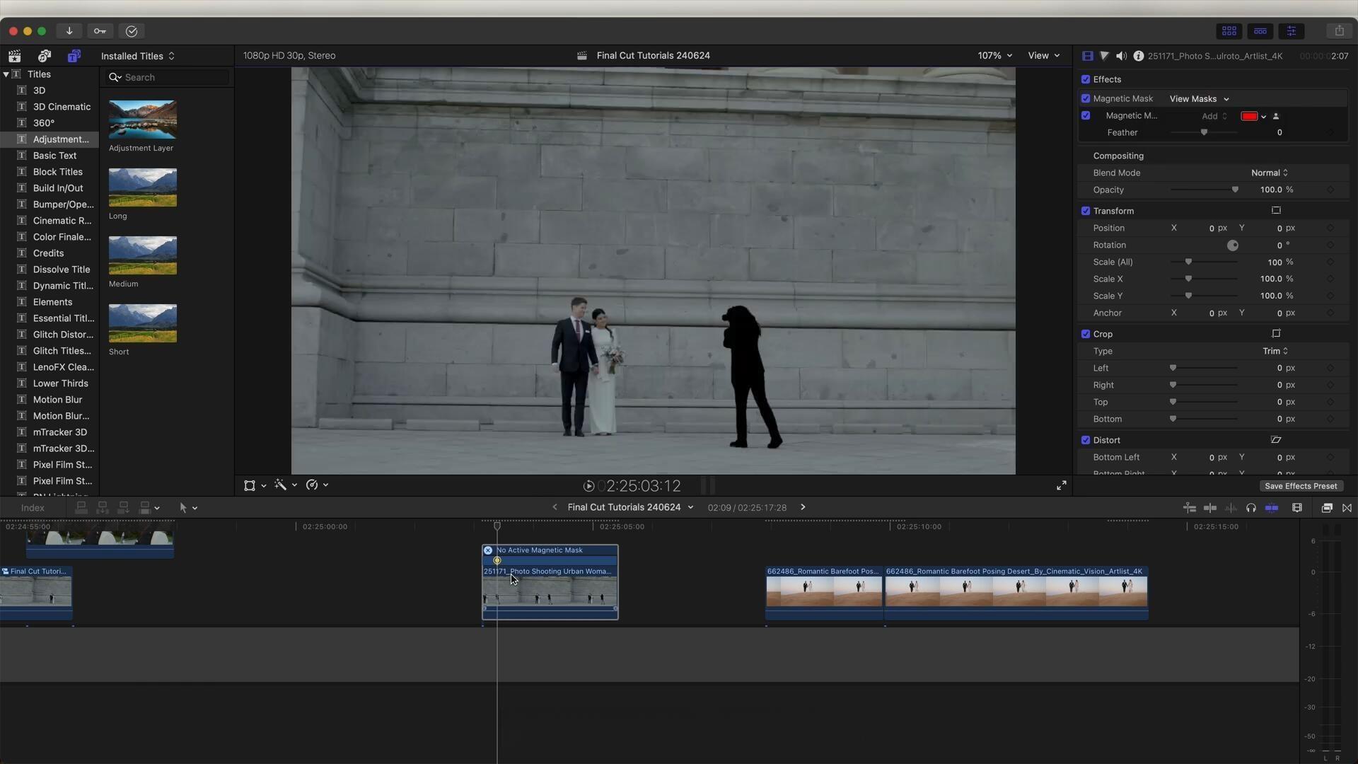 FCPX插件：一键式视频人物对象物体移除消失视觉效果FCPX插件 Ryan Nangle – Object Removal Effect（13221）