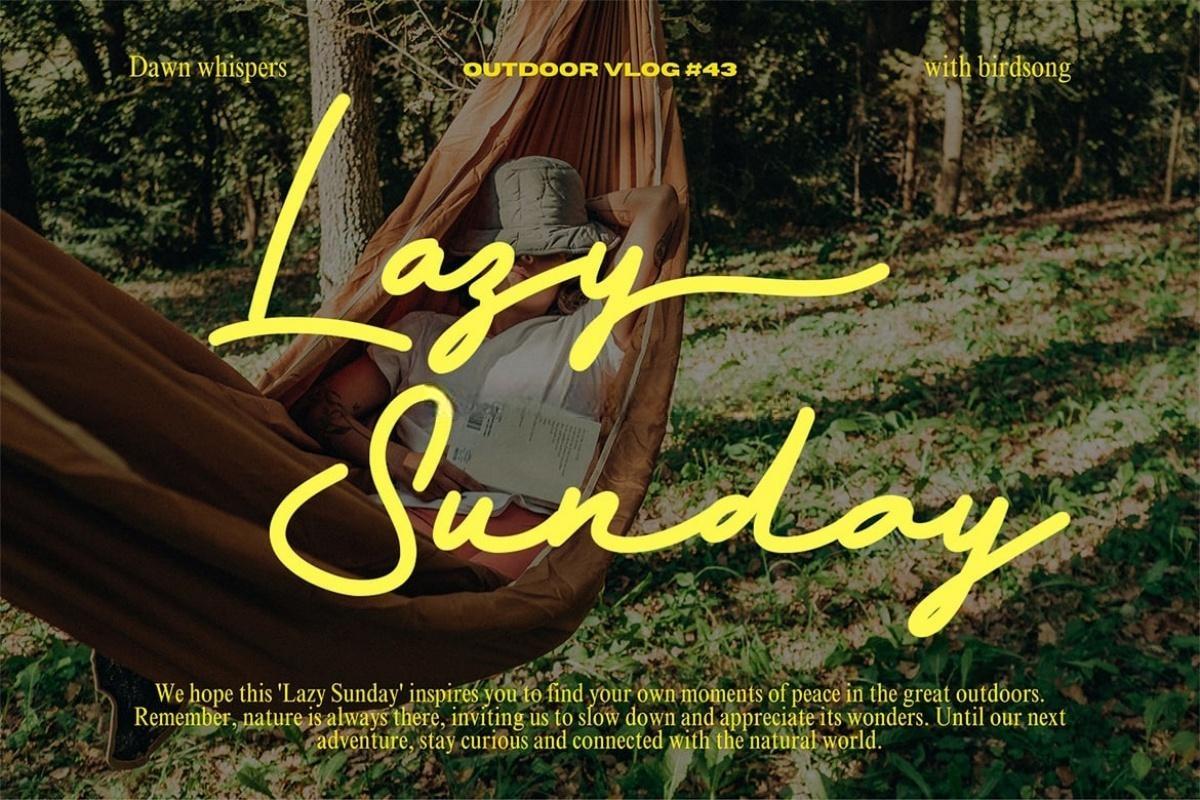 英文字体：大胆旅拍VLOG情绪氛围手写粗体歌词短词长句排版海报封面设计字体 Bensfley Script – Bold Monoline Signature Font（13135）