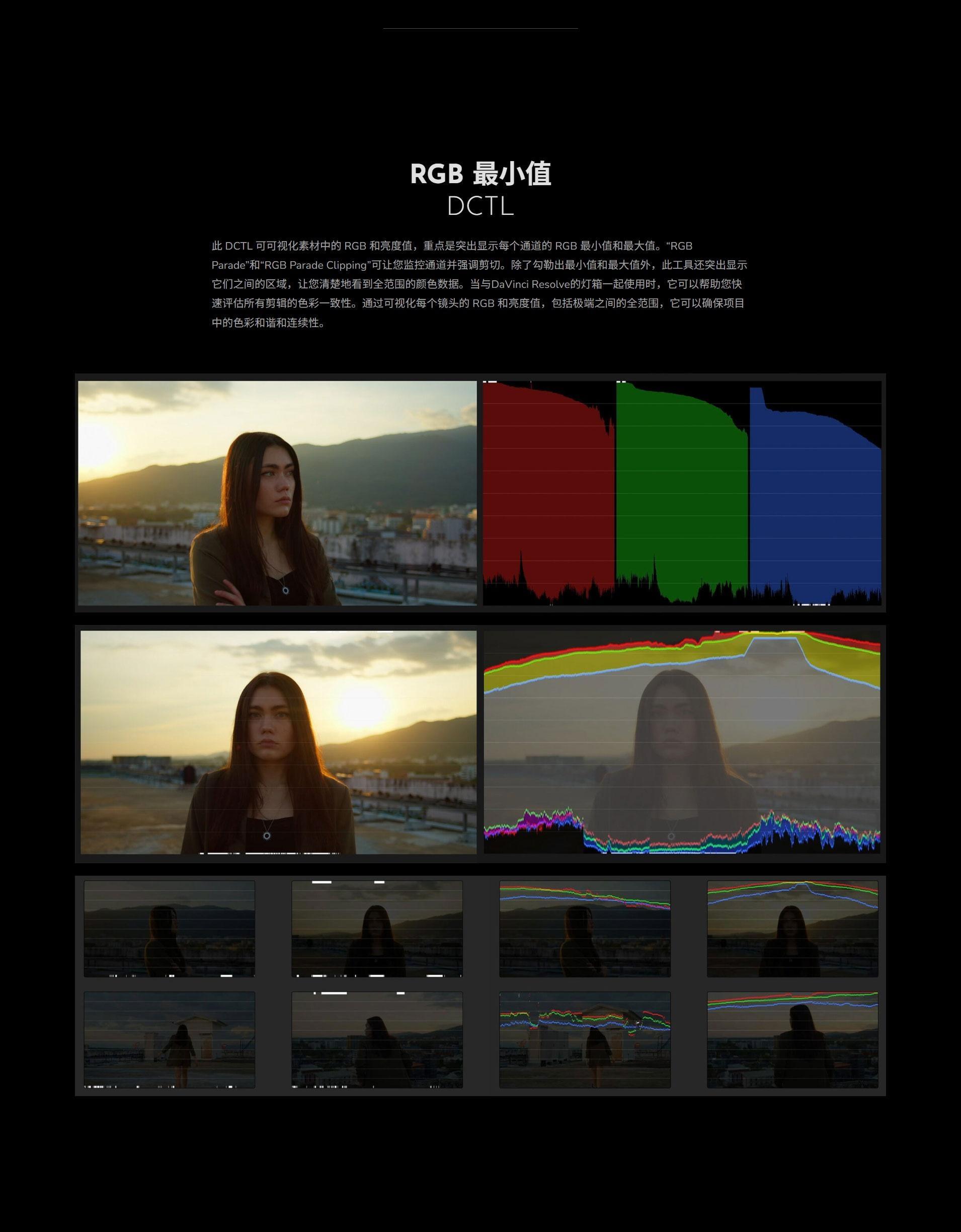 Mononodes – UTILITY DCTLS 2.0 完美图像分析肤色/色差管理、亮/暗部剪切、RGB/亮度调整DCTL达芬奇调色插件+LUT调色预设（13320）