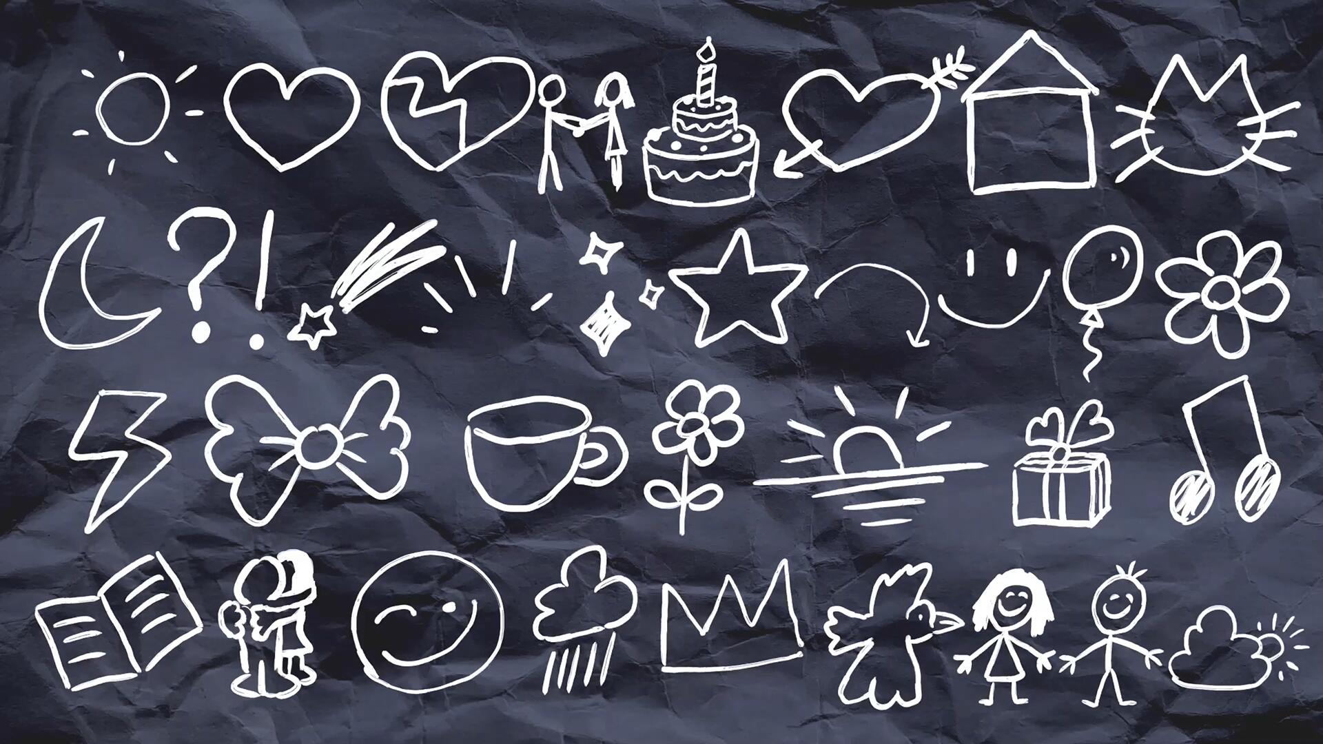 85个清新情绪风格手写涂鸦英文长词短句婚礼旅拍短片剪辑透明通道MOV视频素材（13332）