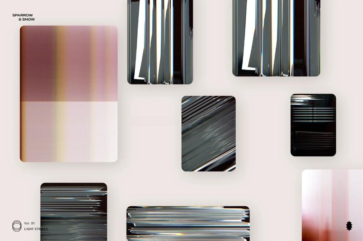 65种高分辨率线性霓虹浅色渐变条纹叠加背景纹理 Light Stripes Hi-Res Overlays & Textures（13610）