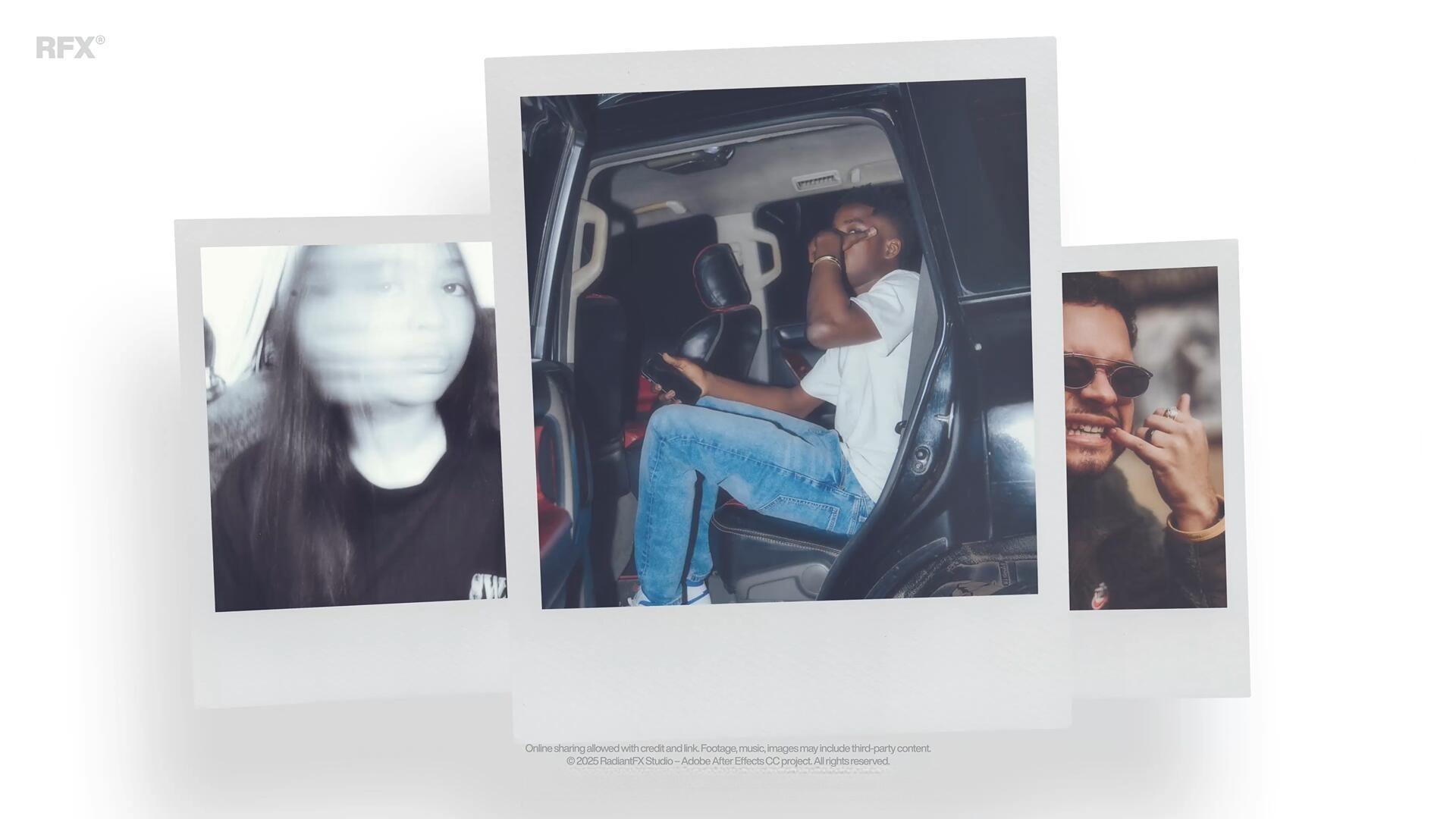 AE模板：复古文艺清新宝丽来边框3D环绕式照片展示（13704）