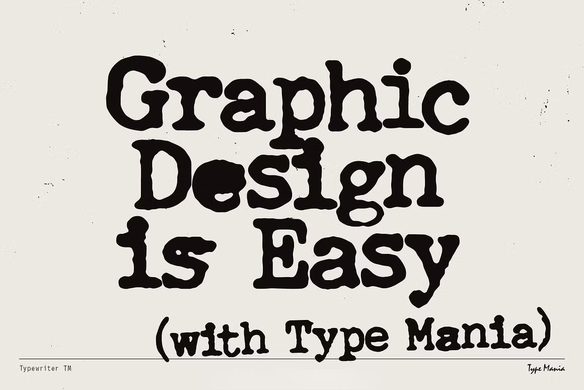 英文字体：复古仿旧斑驳墨迹渗透手写打字机效果封面海报设计字体 Typewriter TM – Distressed Typer（13578）