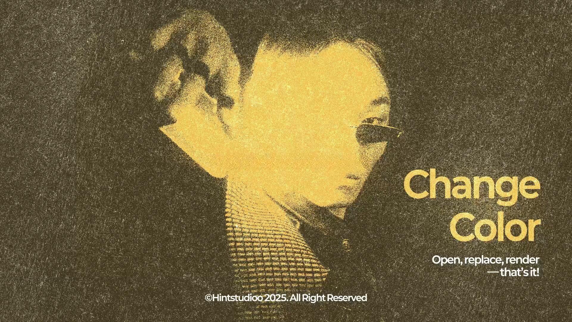 AE模板：复古粗糙摇滚半色调印刷美学画面颗粒纹理叠加效果模板（13384）