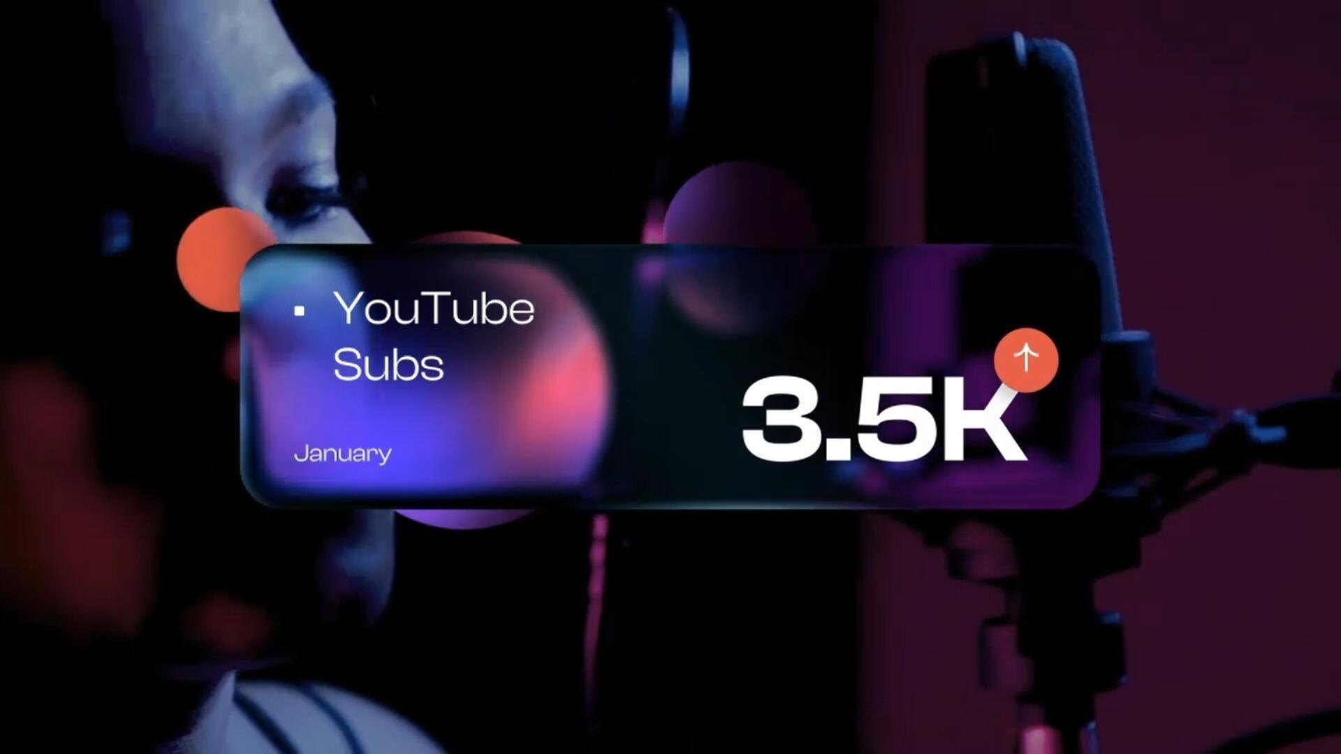 AE模板：创意苹果液态玻璃美学信息图表小部件文字标题动画（13596）