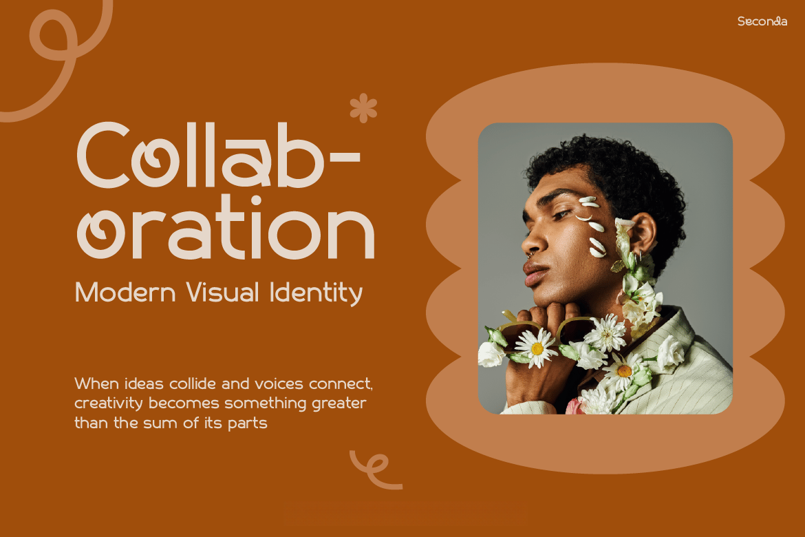 英文字体：大胆现代圆润曲线优雅品牌海报包装设计无衬线封面海报字体 Seconda – Modern Font（13577）