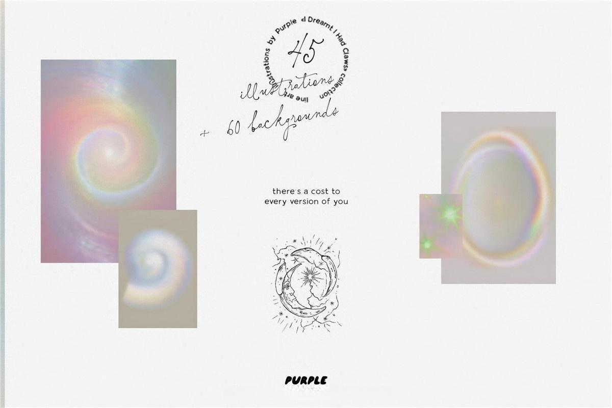 105个超现实手绘抽象艺术PNG动物人物剪影插画弥散光渐变JPG背景图片设计套装 Surreal Illustrations & Backgrounds（13191）