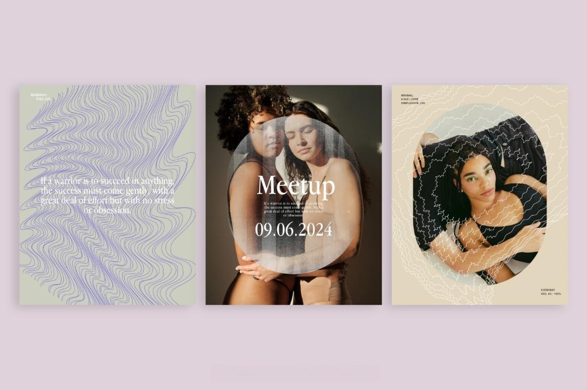 75款90年代风格INS多尺寸社交媒体图文海报排版布局PSD模板设计套装 Feel – Social Media Kit（13621）