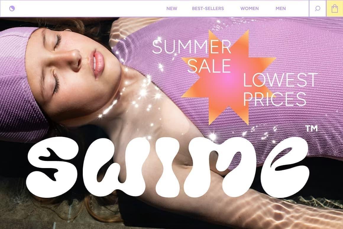 英文字体：复古时髦Y2K风格欢快波浪形斑点状曲线气泡封面海报设计字体 Geism – Solid & Outline（13689）