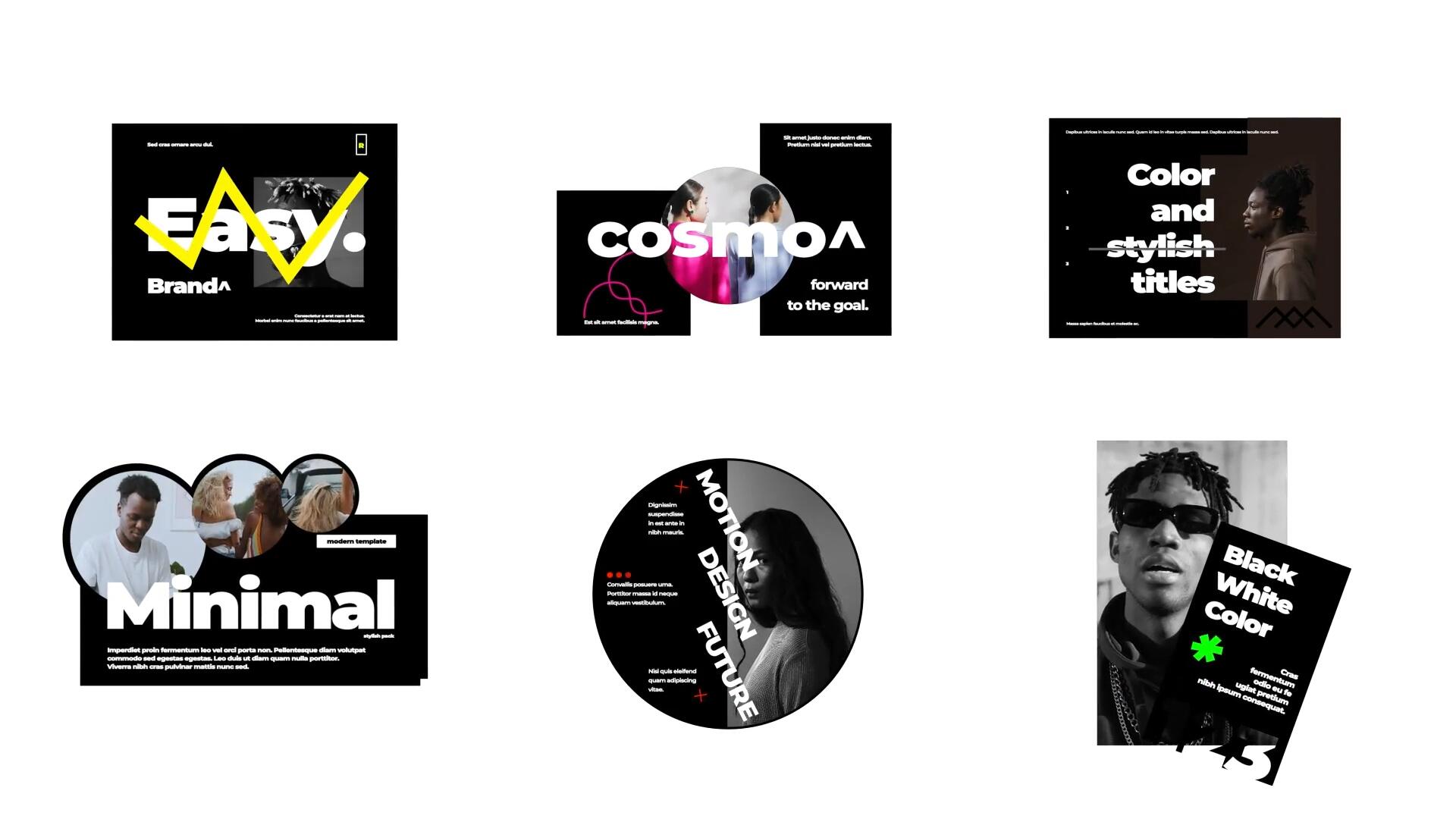 FCPX插件：极简卡片式文字标题动画 可替换视频（13398）