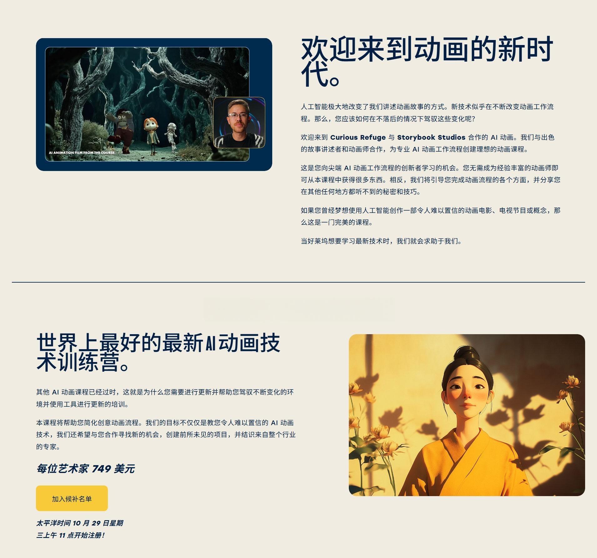 大师课程:创意人工智能AI商业动画电影创作流程视频课程 中文字幕 Curious Refuge – Ai Animation(13867) 大师课程:创意人工智能AI商业动画电影创作流程视频课程 中文字幕 Curious Refuge – Ai Animation(13867)