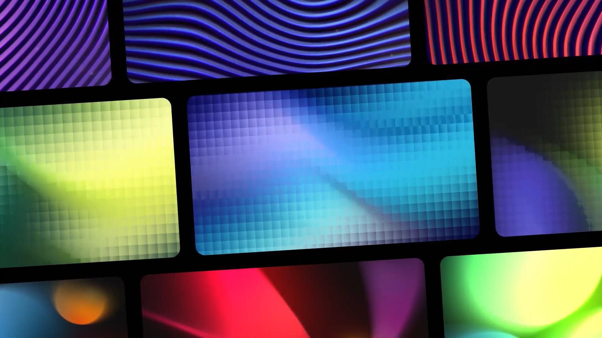 AE模板：	全息霓虹弥散光颗粒渐变模糊液体循环视频背景动画模板（13124）