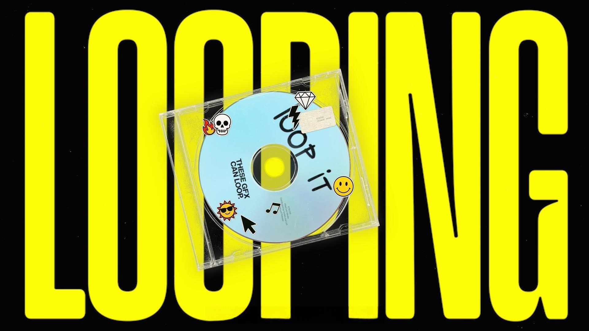 达芬奇模板：复古Y2K风格可视化CD音乐艺术品主题开场片头模板（13680）