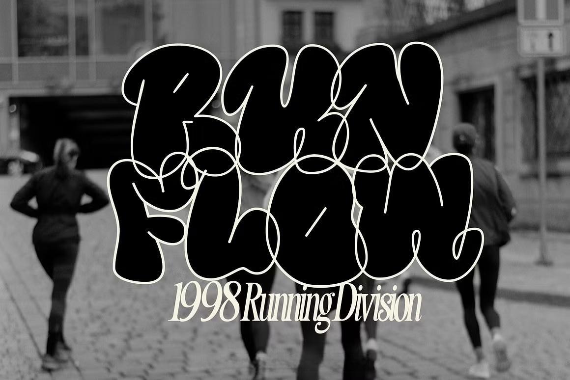 英文字体：大胆叛逆街头涂鸦Y2K气泡logo标题排版封面海报装饰字体 Rune – Authentic Grafity Look（13572）