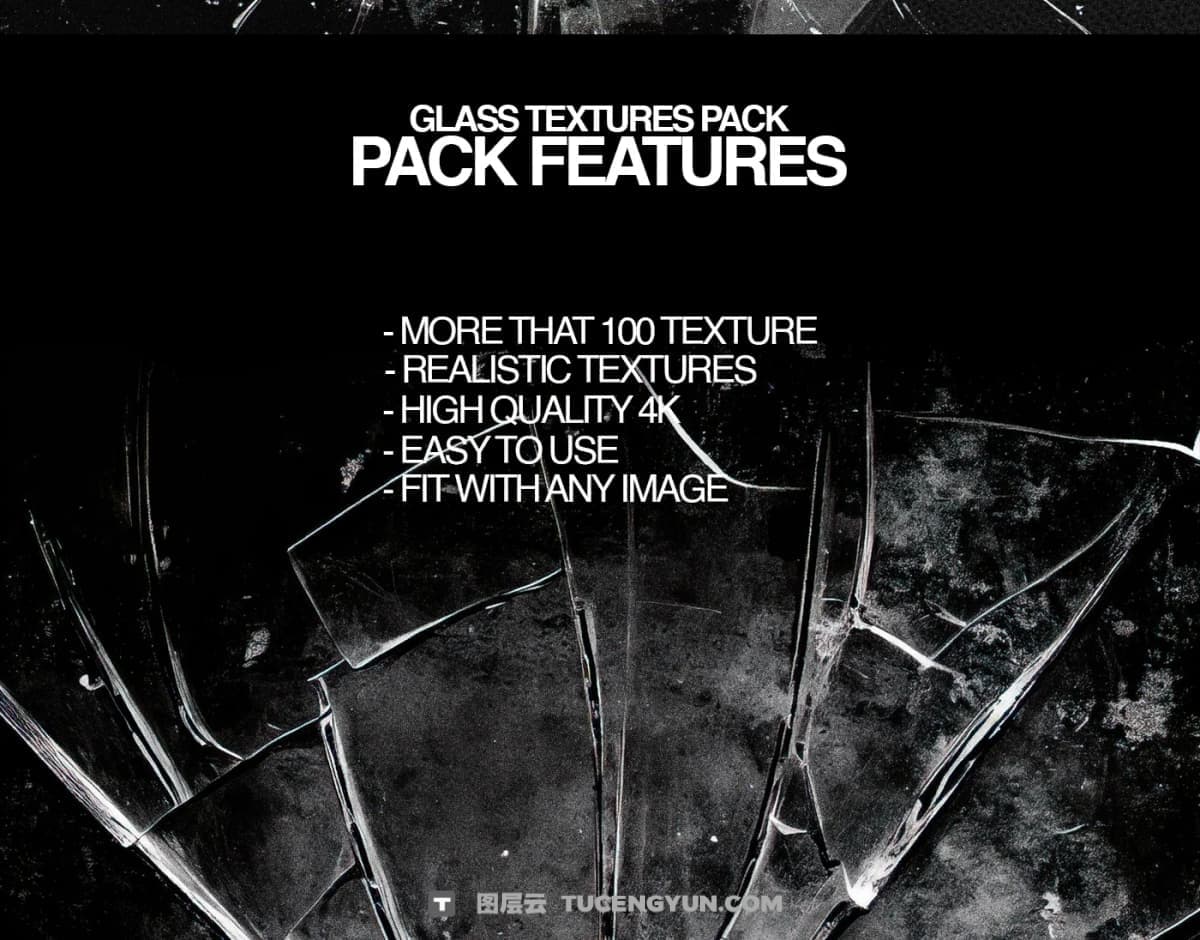 100个真实质感镜面玻璃破碎碎裂裂痕折射扭曲图片文本4K叠加效果纹理素材 Züli – 100 Broken Glass Textures Pack（13404）