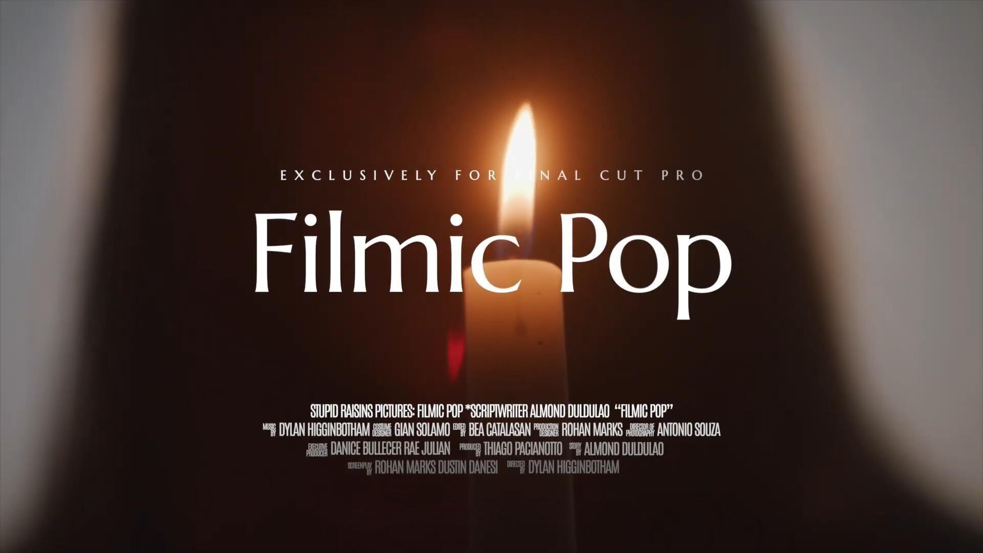 FCPX插件：20个好莱坞电影级大气优雅电影片头片尾文字标题动画 Filmic Pop（13567）