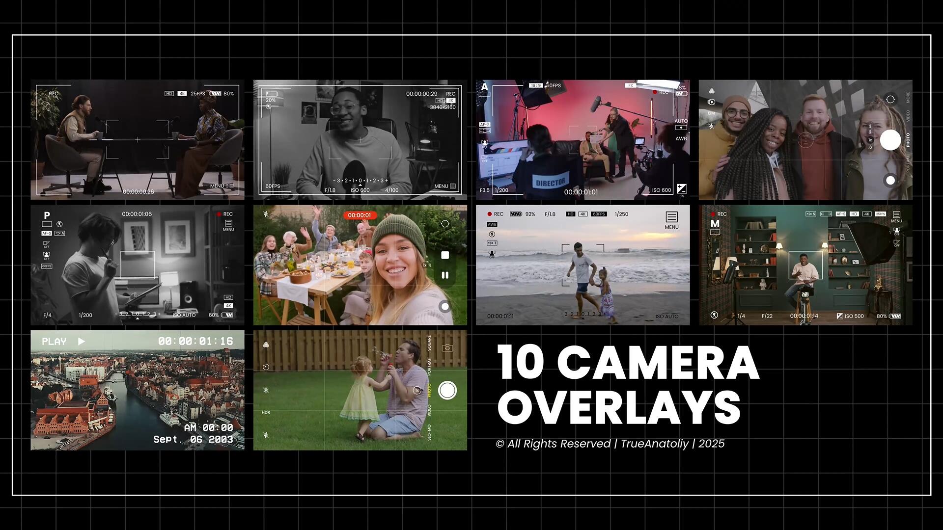 AE模板:20个逼真相机取景器参数图标屏幕元素动画包 支持横竖屏(13312) AE模板:20个逼真相机取景器参数图标屏幕元素动画包 支持横竖屏(13312)