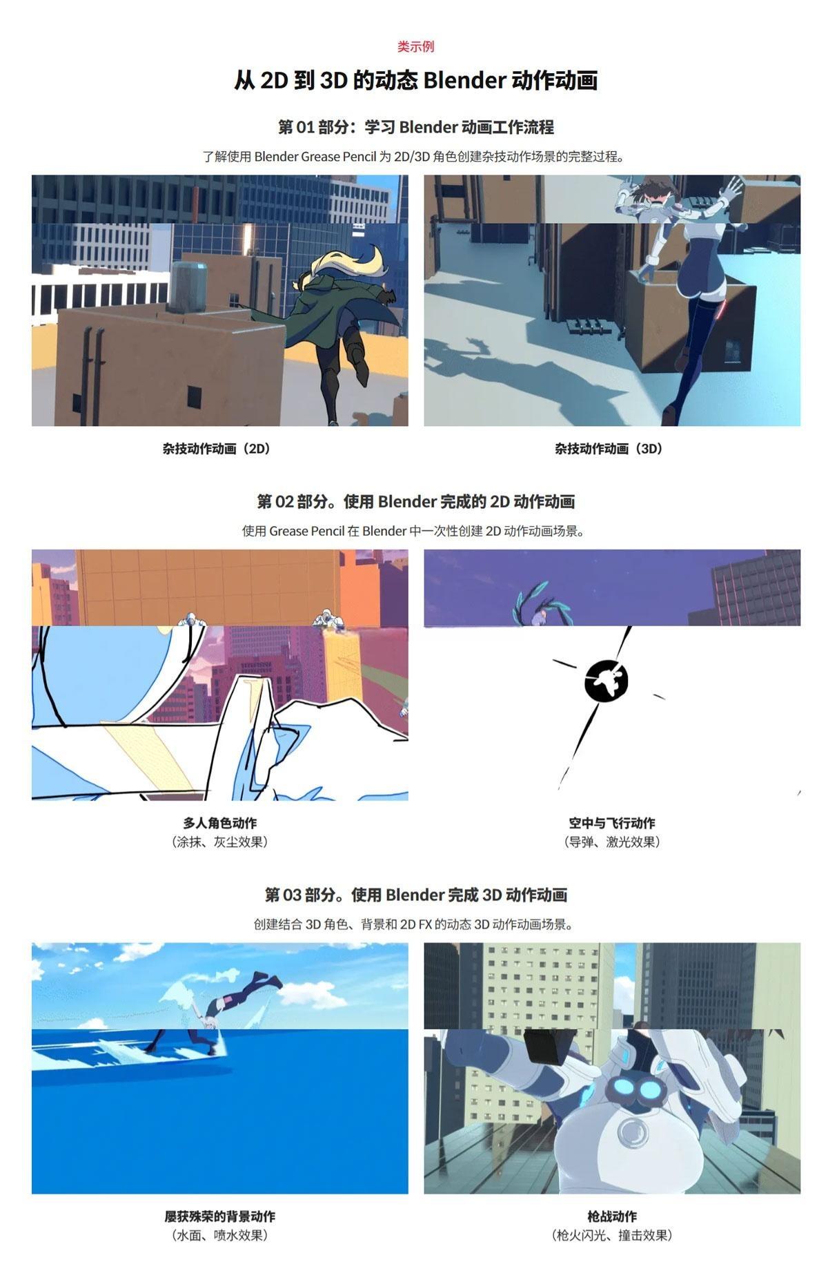 大师课程：掌握Blender制作2D/3D动漫动作动画视频课程 中文字幕（13097）