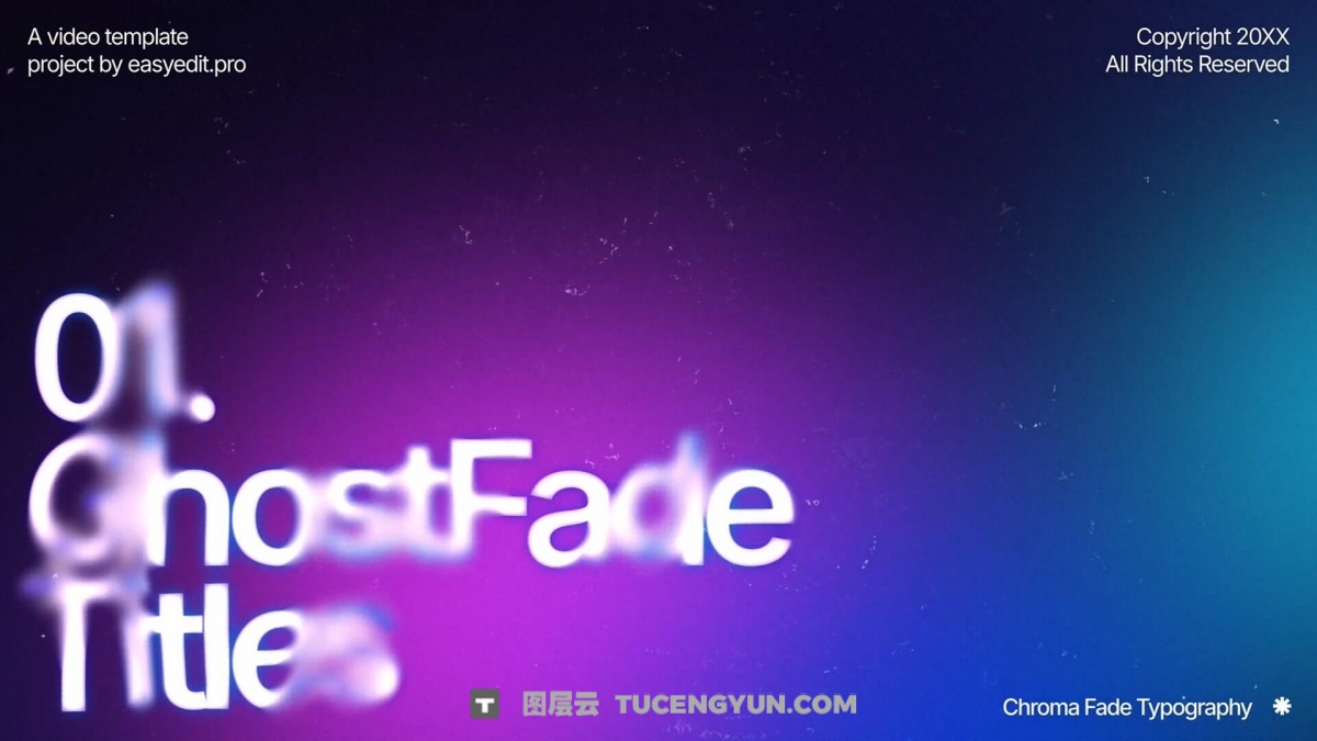 达芬奇预设：复古迷幻酸性抽象艺术弥散光模糊渐变颗粒噪点肌理文字标题动画（13345）