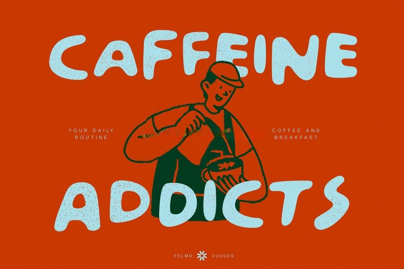 英文字体：复古俏皮厚实时髦磨损粗体logo标题无衬线封面海报设计装饰字体 felmo（13143）