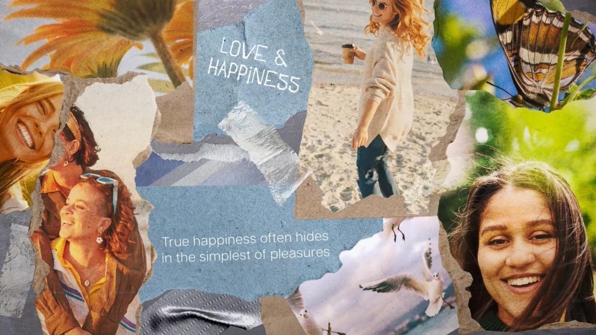 AE/PR模板：创意蒙太奇美学拼贴艺术剪贴簿垃圾摇滚无缝转场过渡（13160）