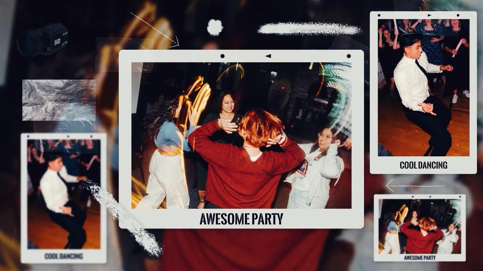 AE模板：复古宝丽来风格婚礼聚会镜头照片定格展示（13889）