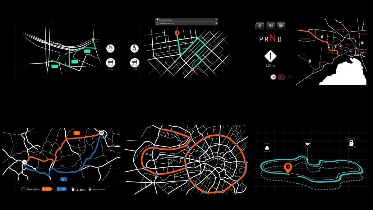 AE模板+PR预设：350组汽车科技感HUD抬头显示UI元素动画（13229）