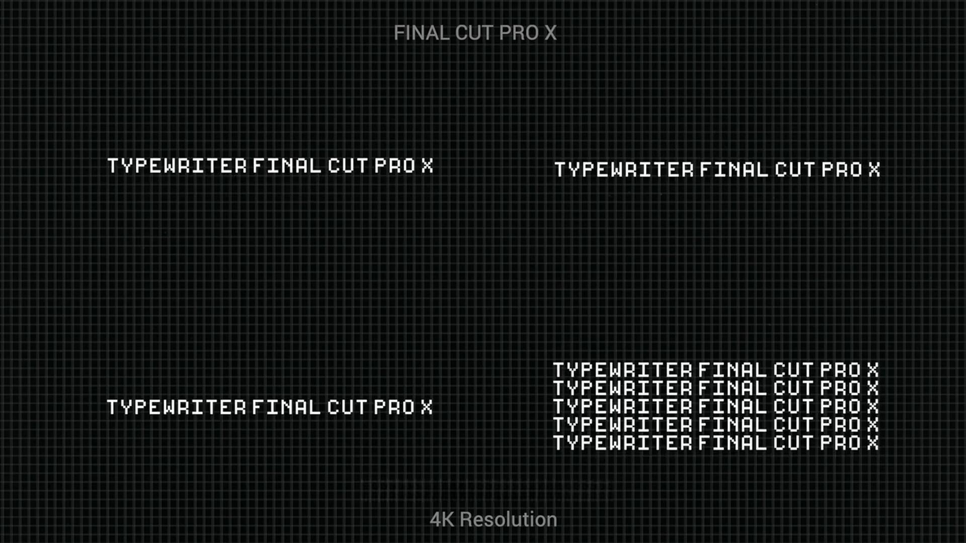 FCPX插件：70个复古8it像素风格光标移动闪烁打字输入文字标题动画（13518）