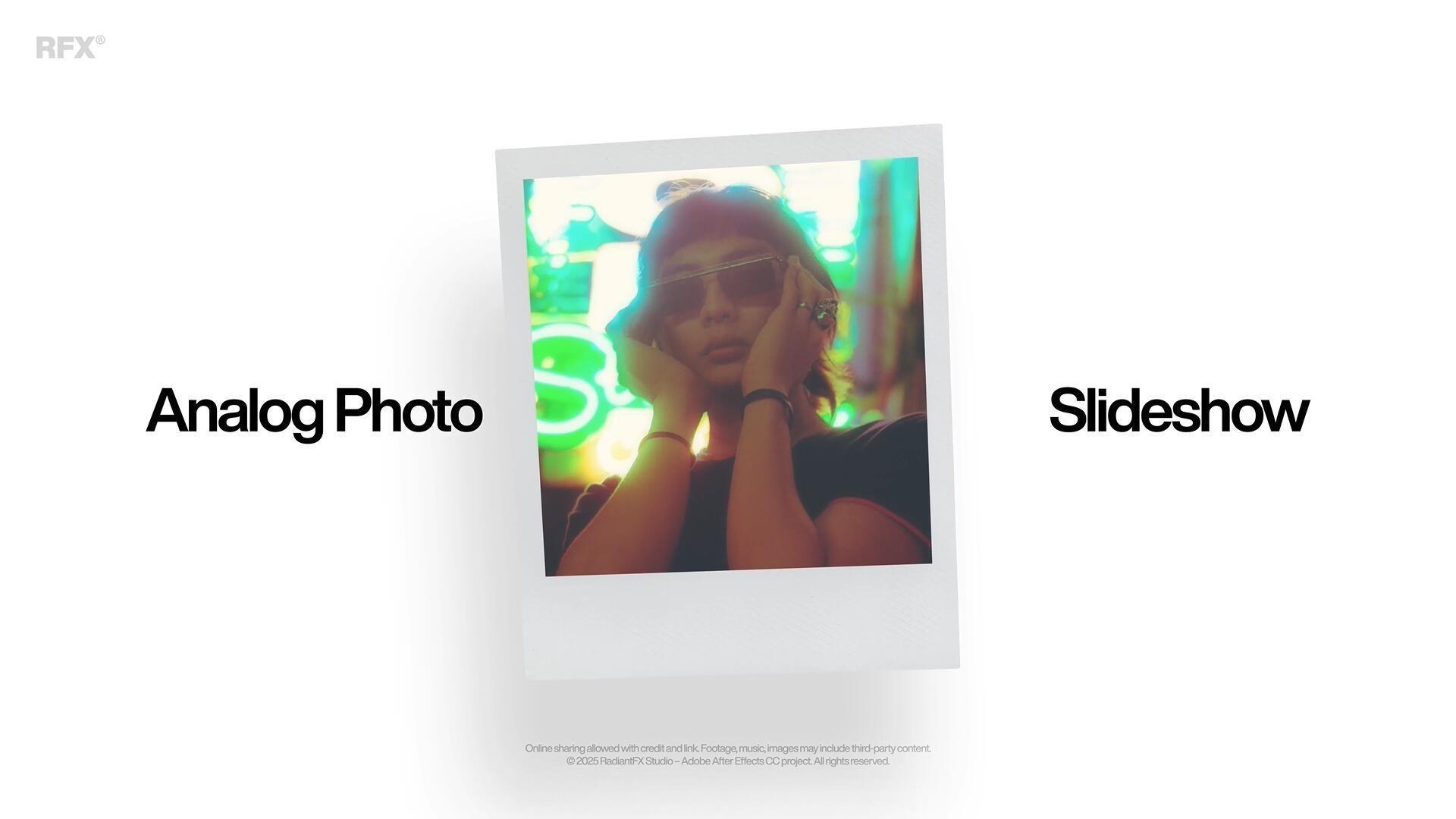 AE模板：复古文艺清新宝丽来边框3D环绕式照片展示（13704）