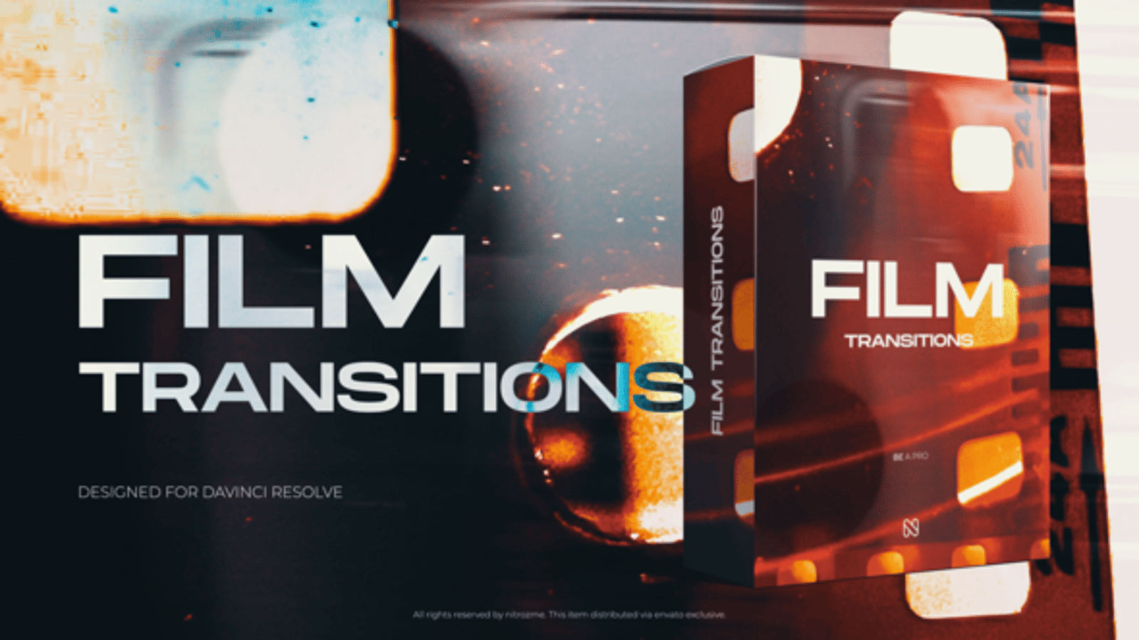 FCPX插件：50个复古Super 8mm胶片打孔、烧录、漏光、砂砾、快门无缝转场过渡+音效（13696）