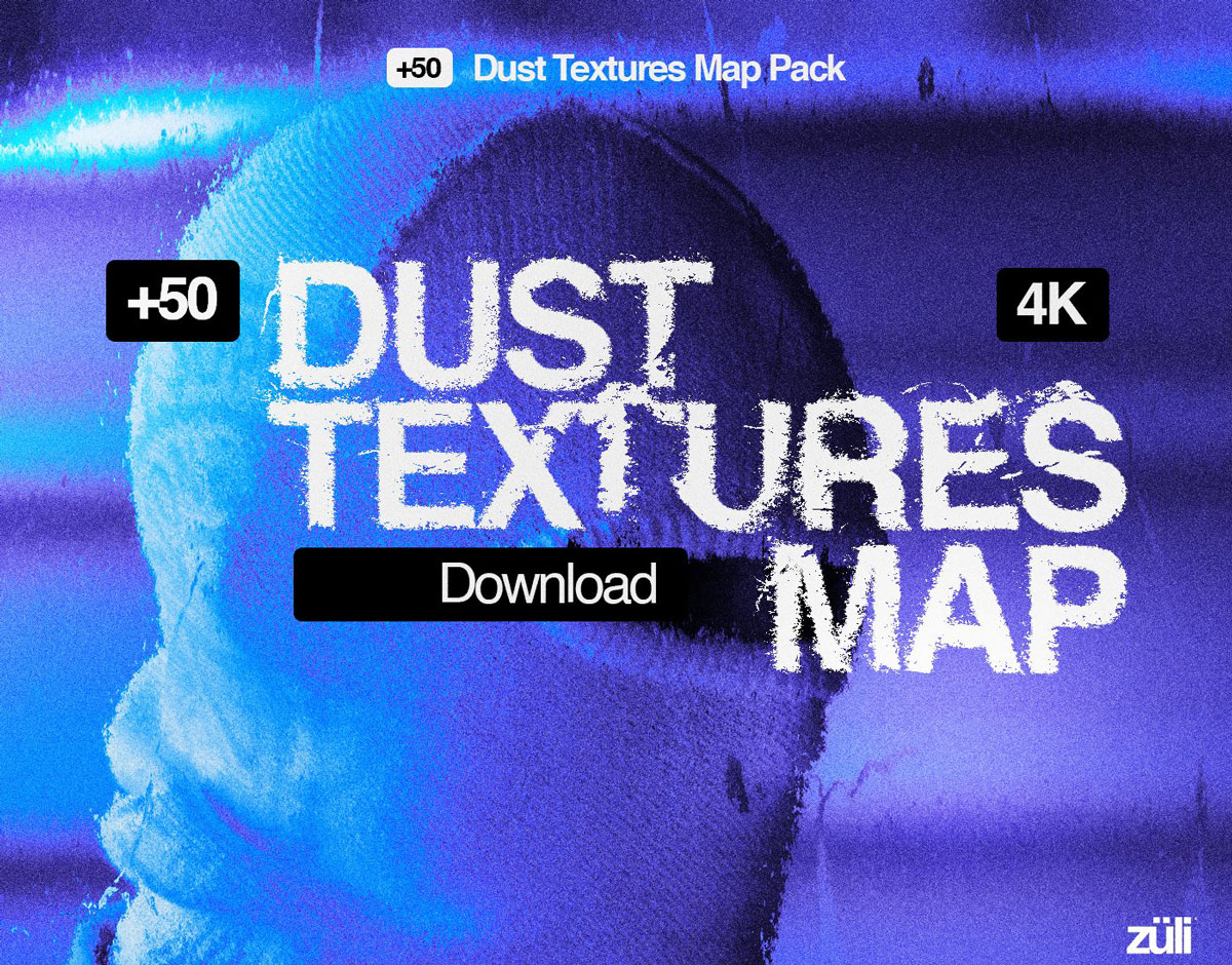 50个复古故障视差颗粒灰尘噪点模糊4K背景肌理纹理贴图素材 Züli – Dust Textures Map Pack（13556）