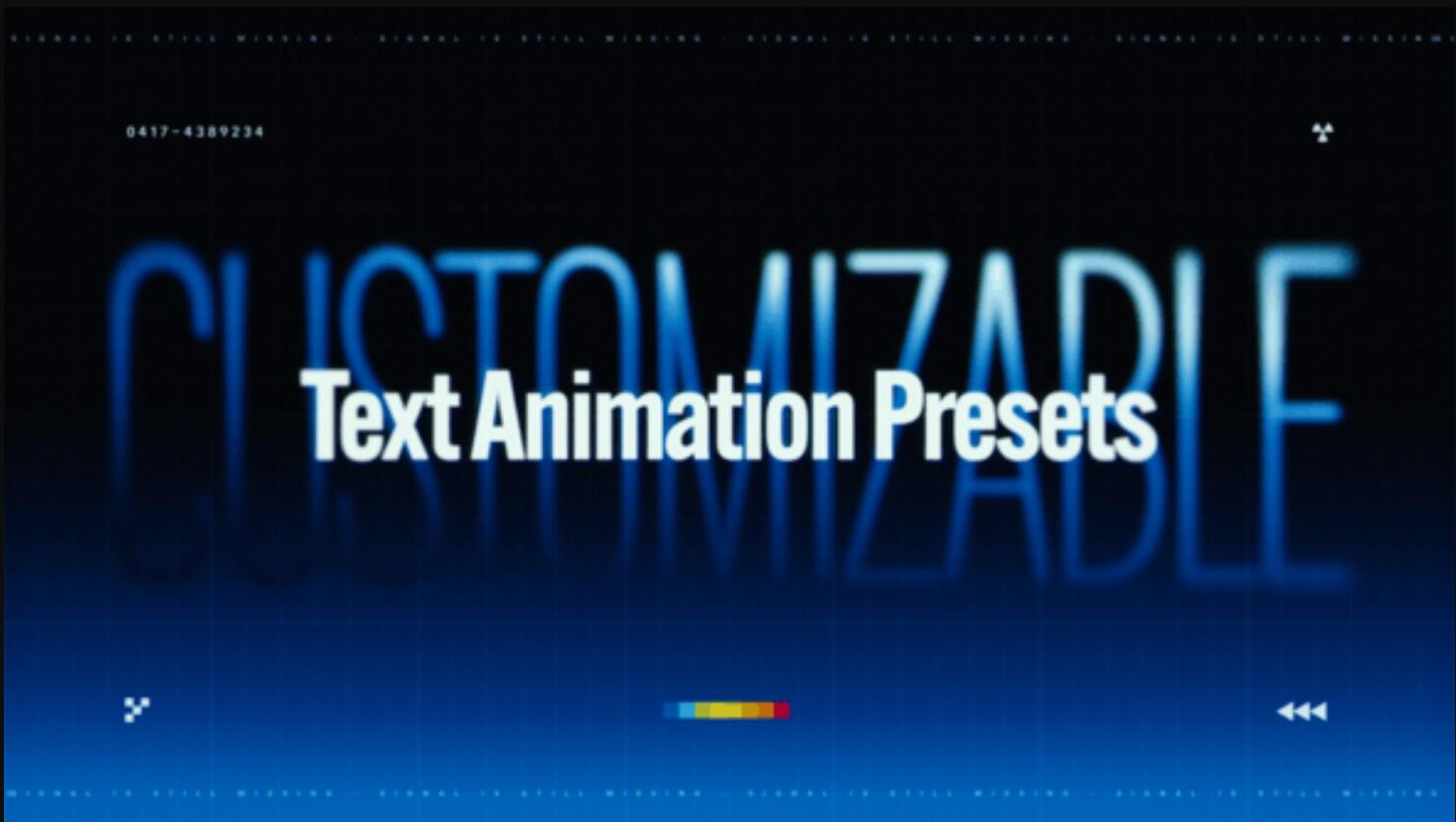 AE/PR模板：独特风格文字标题闪烁弹跳缓入缓出效果动画模板（13122）