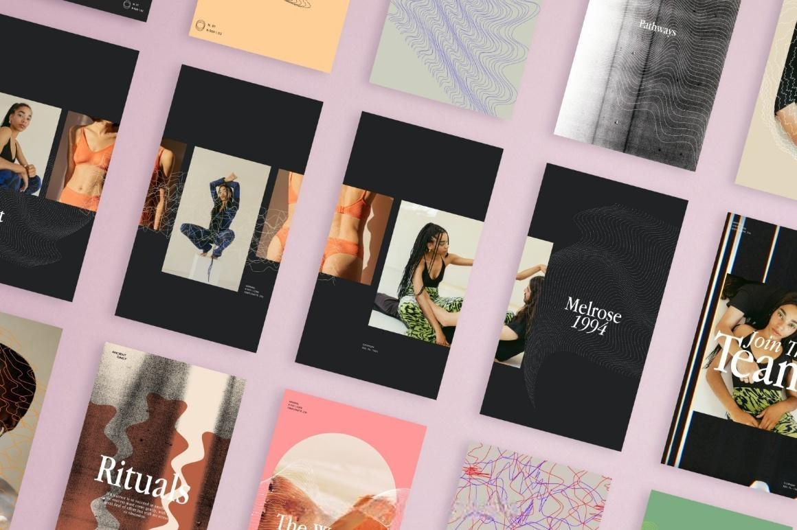 75款90年代风格INS多尺寸社交媒体图文海报排版布局PSD模板设计套装 Feel – Social Media Kit（13621）