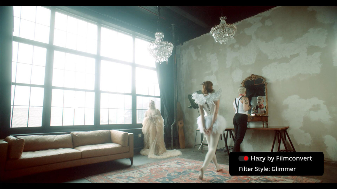 达芬奇/AE/PR/FCPX插件：复古梦幻朦胧视频柔光视觉效果漫射扩散黑柔滤镜插件 FilmConvert Hazy Win/Mac破解版（11229）