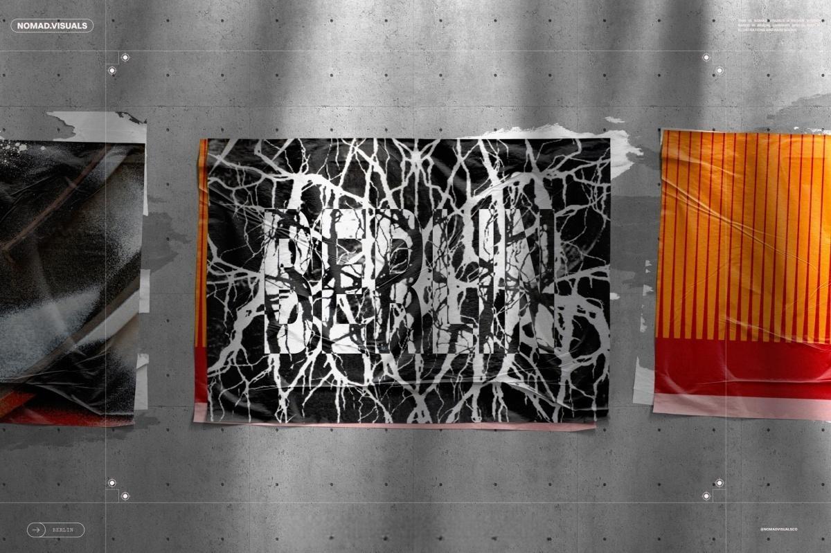 62个大胆仿旧街头艺术风格砂砾涂鸦表面风化撕破封面海报印刷背景JPG素材 Berlin Walls – Grunge Textures（13489）