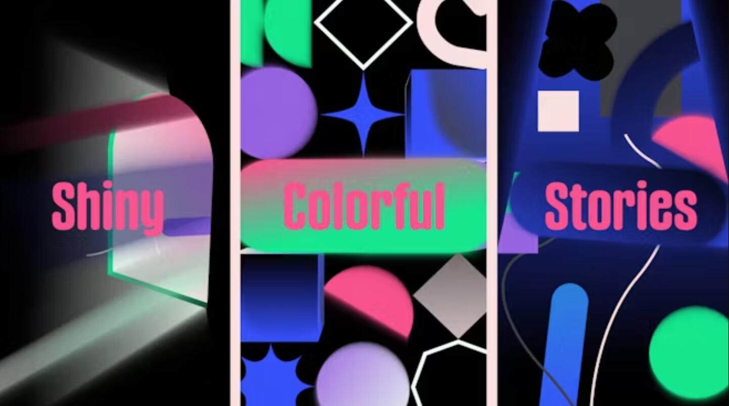 AE模板：创意多彩弥散光渐变动态图形艺术动画竖屏模板（13639）