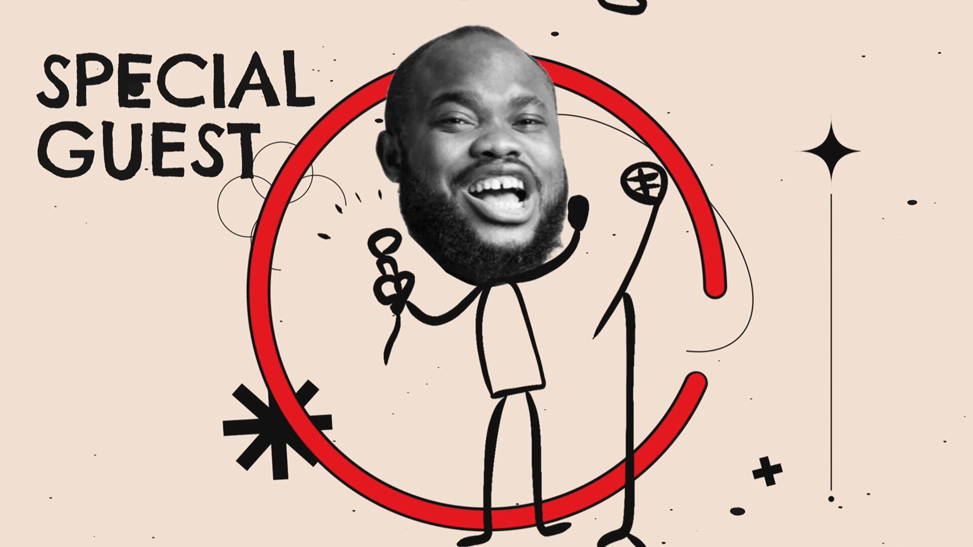 PR模板：趣味手绘单口喜剧相声脱口秀播客开场片头（13298）