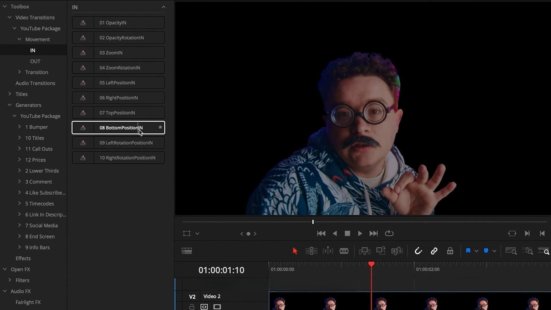 达芬奇预设：323个创意级YouTube自媒体频道图形字幕标题转场动画栏目包装（13144）