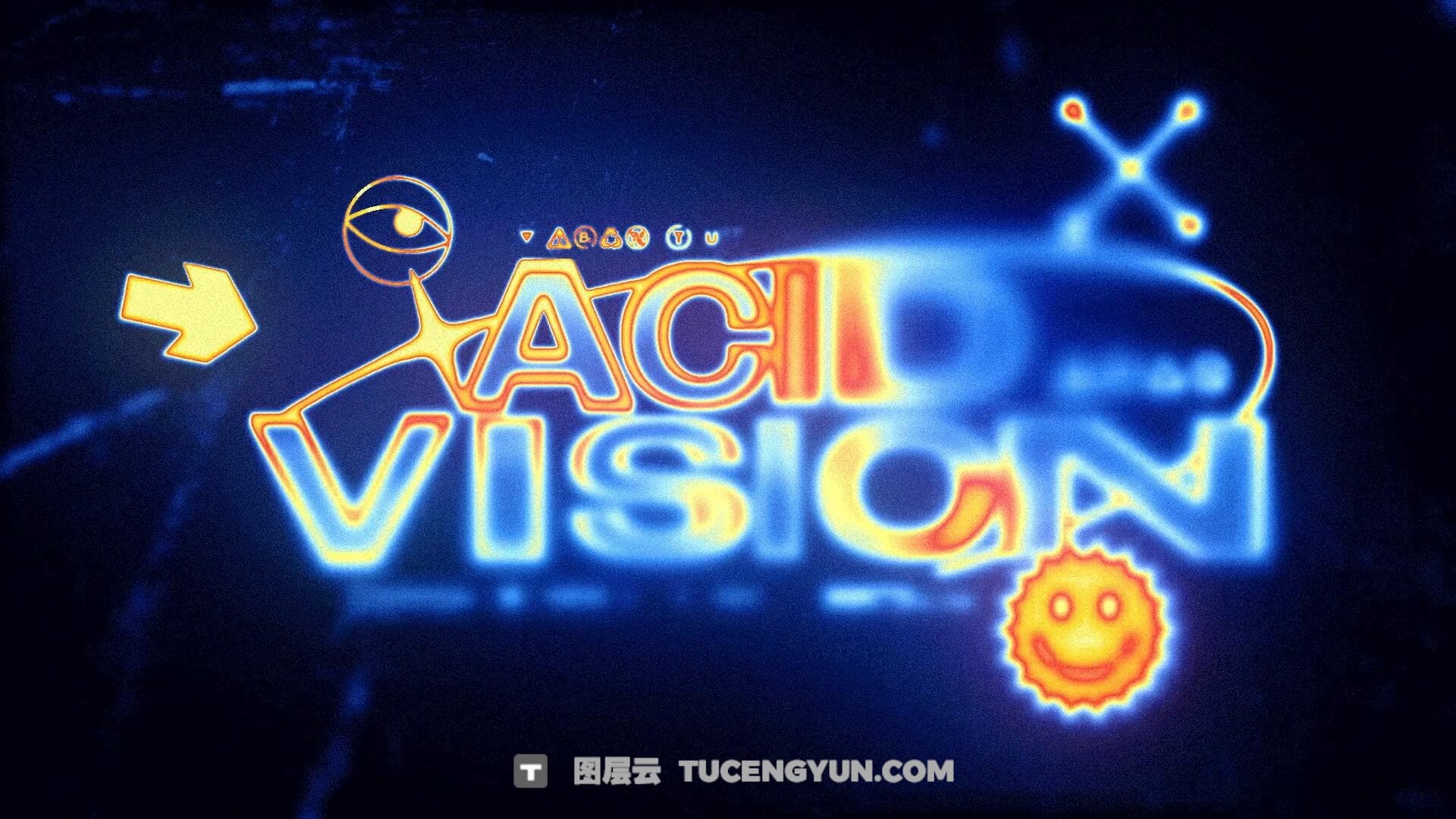 AE模板：复古迷幻渐变热成像扫描故障文字标题排版动画（13435）