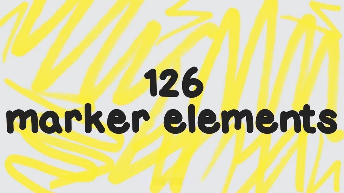AE/PR模板：126个创意趣味马克笔街头手绘涂鸦符号、头骨、对话、喇叭、文字、标记元素动画（13033）