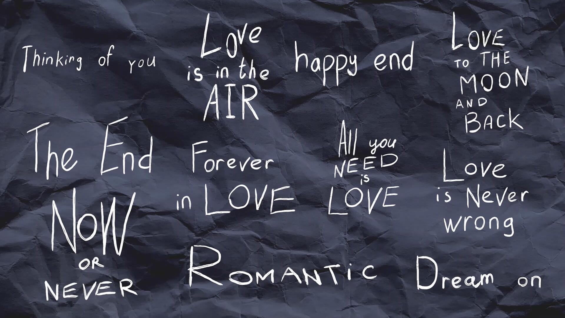 85个清新情绪风格手写涂鸦英文长词短句婚礼旅拍短片剪辑透明通道MOV视频素材（13332）