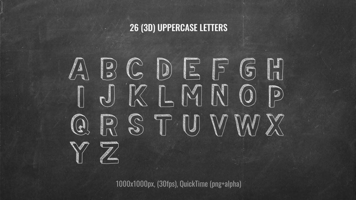 632个真实趣味粉笔手绘星星心形泡泡箭头圆圈标记单词字母符号表情动画透明通道视频素材包（13044）