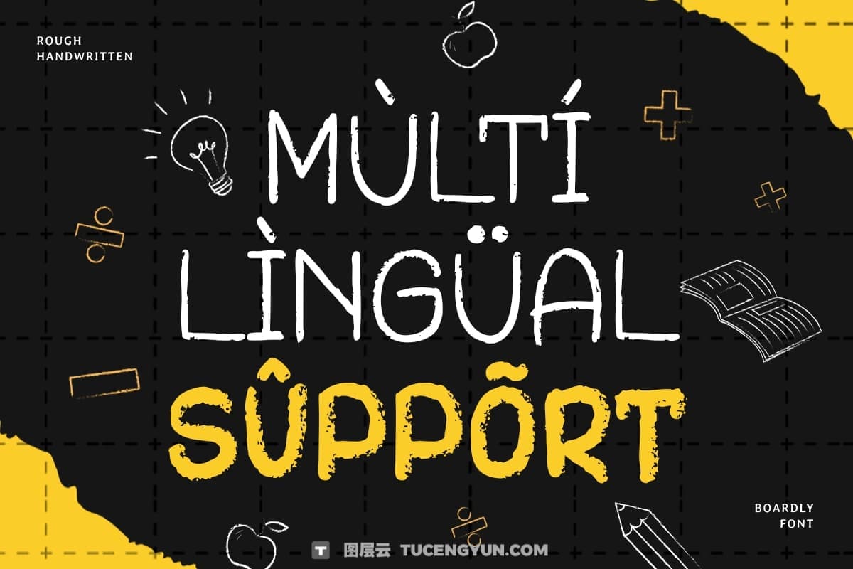 英文字体：真实粗糙艺术感黑板手写粉笔触感创意封面海报设计字体 Boardly – Rough Handwritten Chalk Font（13359）